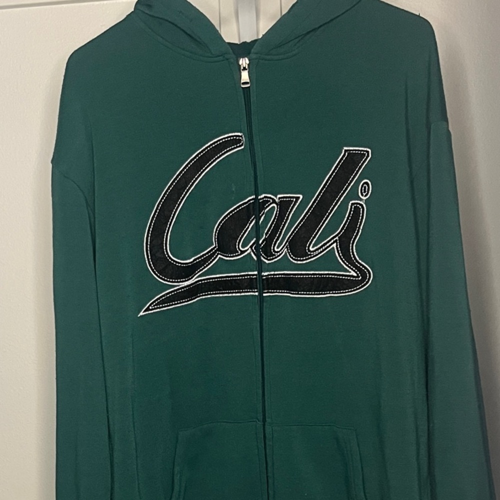 Original Deluxe Green Zip Up Sweater